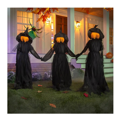 Evergreen Set of 3 Lighted Halloween WitchStakes