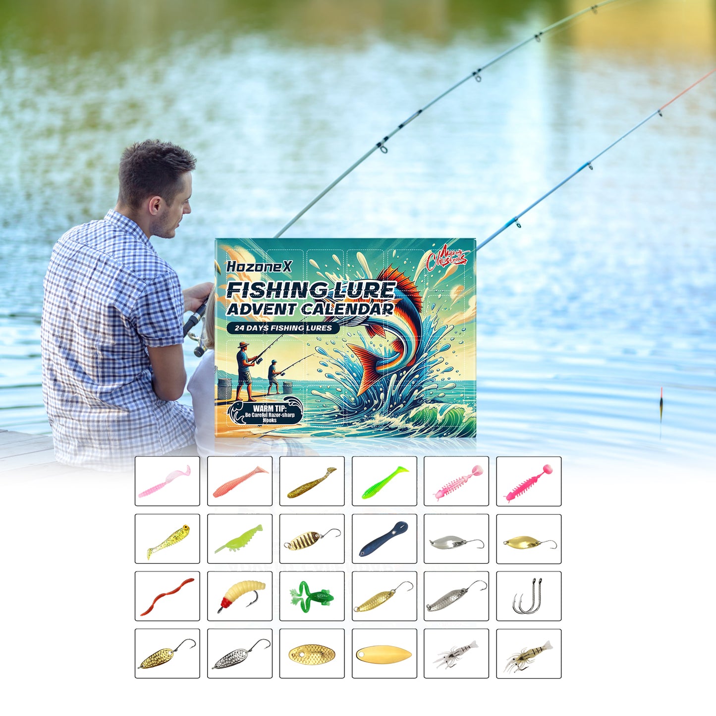 Unique Holiday Surprise‑Fishing Advent Calendar with Tackle Box
