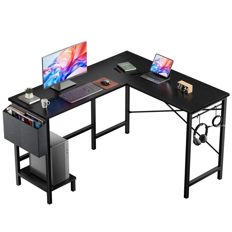 L Shaped Corner Gaming Desk with CPU Stand & Side Bag