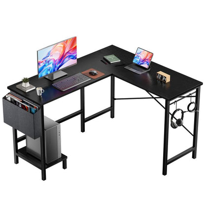 L Shaped Corner Gaming Desk with CPU Stand & Side Bag