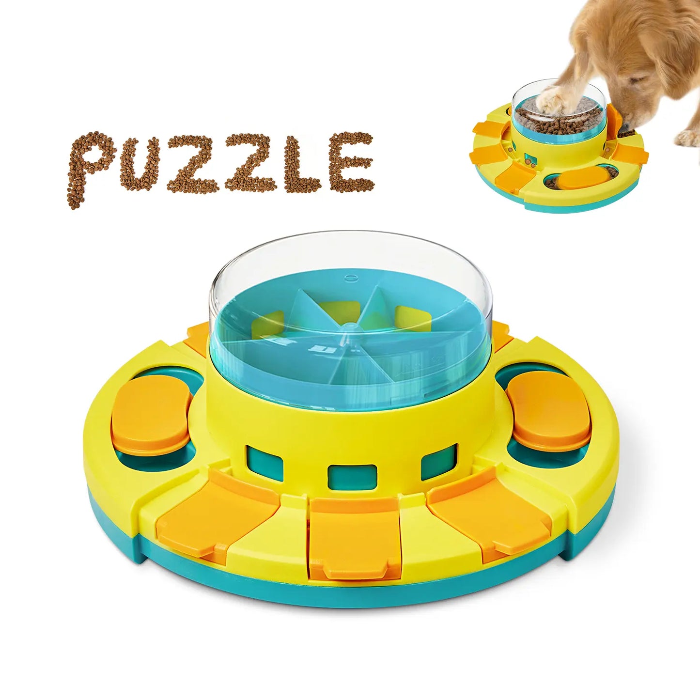 Dog Food Treat Feeding Puzzle Toy, Interactive Entertainment Toy for All Breeds