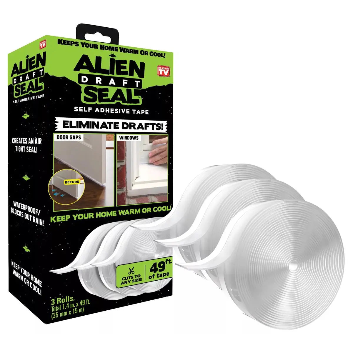 Alien Seal Anti-Draft Adhesive Instant Insulati on Seal Tape