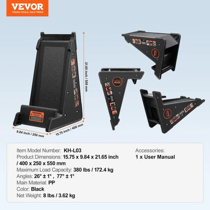Heavy Duty Ladder Leveler, 380 lbs Load, Anti-Slip Feet for Uneven Ground