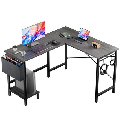 L Shaped Corner Gaming Desk with CPU Stand & Side Bag