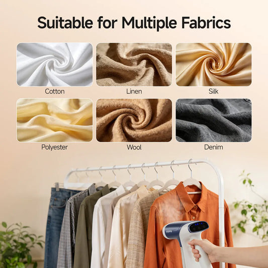 2-in-1 Handheld Vacuum Garment Steamer, Adjustable Steam & Suction