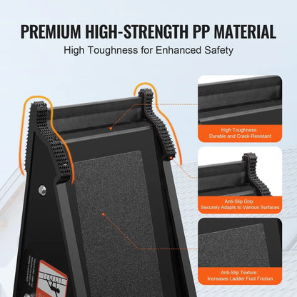 Heavy Duty Ladder Leveler, 380 lbs Load, Anti-Slip Feet for Uneven Ground
