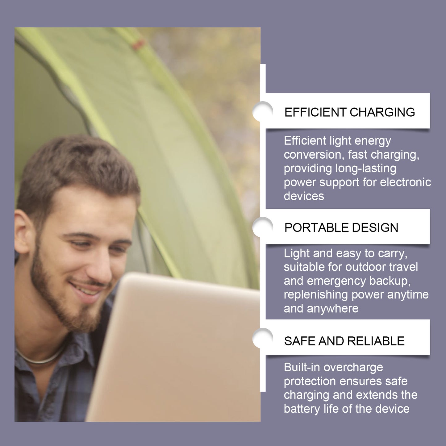 Portable Solar Boost Charging Panel | Outdoor Solar Charger