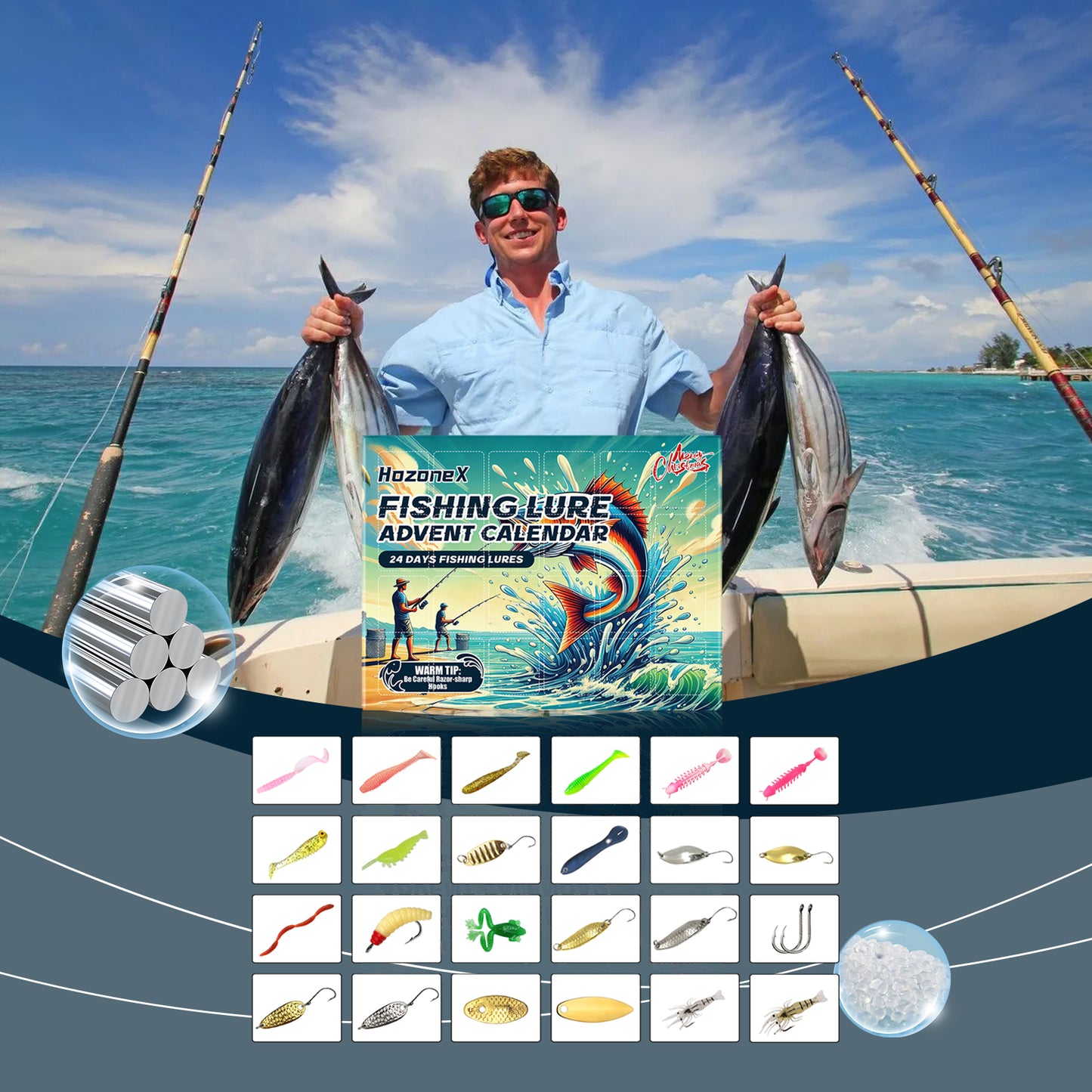 Unique Holiday Surprise‑Fishing Advent Calendar with Tackle Box