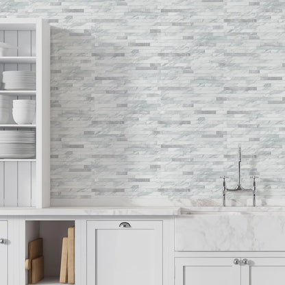 Volakas White Peel and Stick Backsplash Tiles 20 Sheets