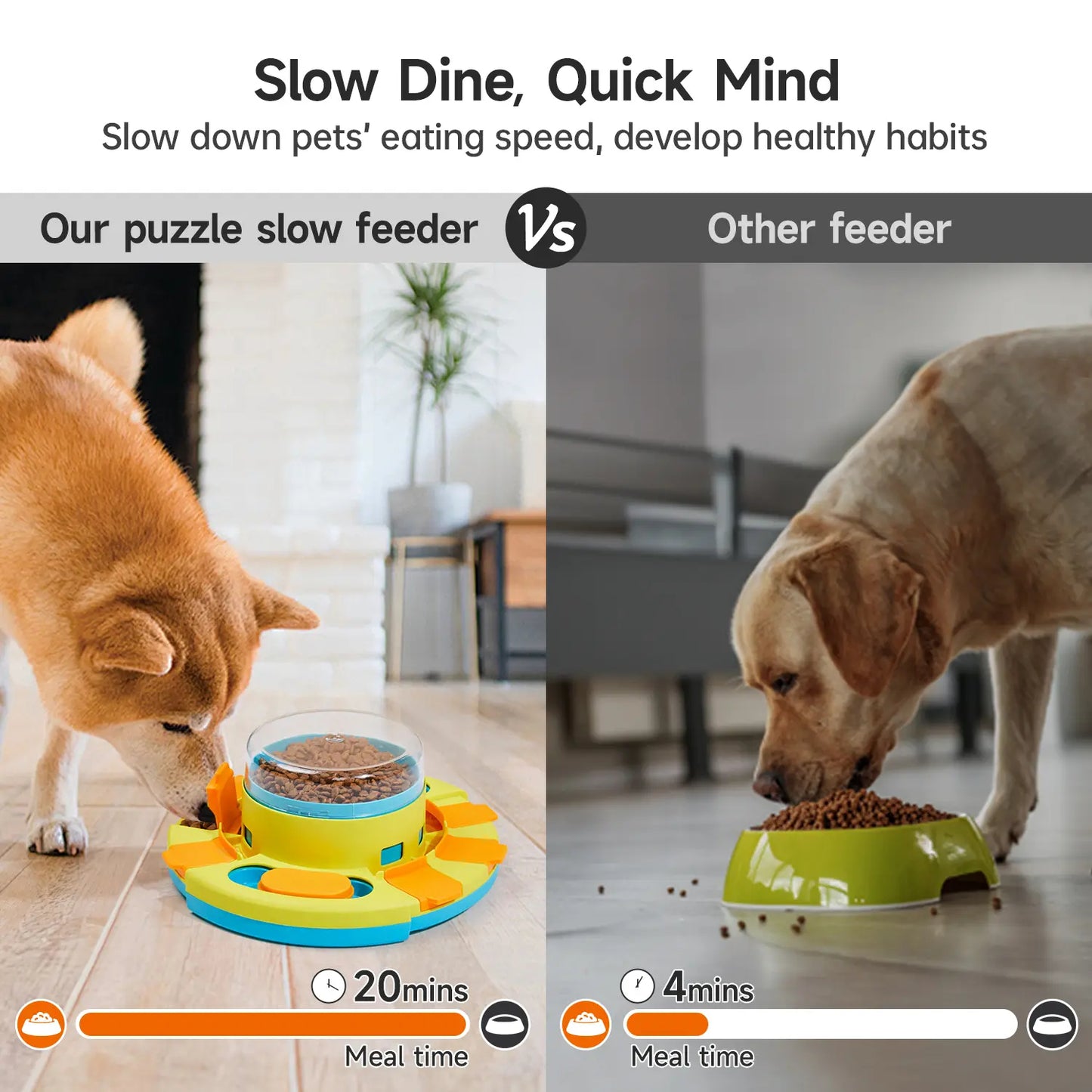 Dog Food Treat Feeding Puzzle Toy, Interactive Entertainment Toy for All Breeds