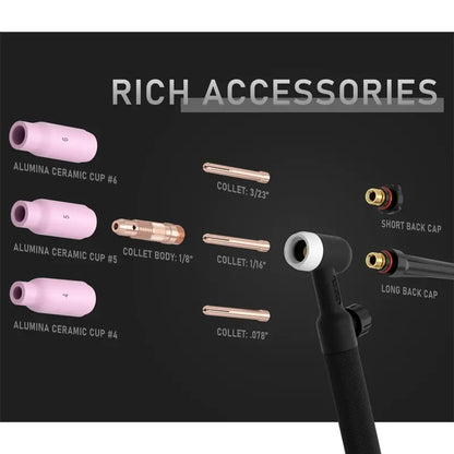 Long 13ft cable for extra reach on all your precision welding jobs