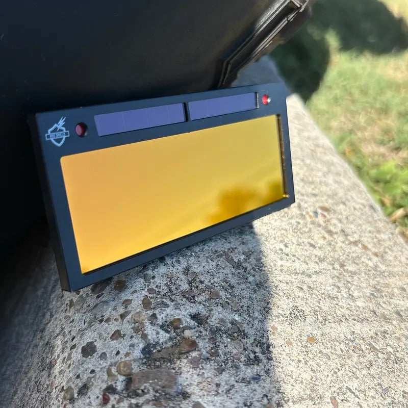 Rod Shield blue puddle gold front automatic welding lens