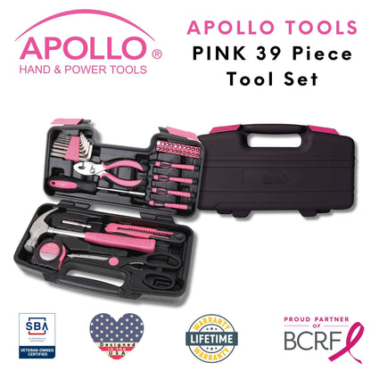 39 Piece General Tool Set Pink - DT9706P