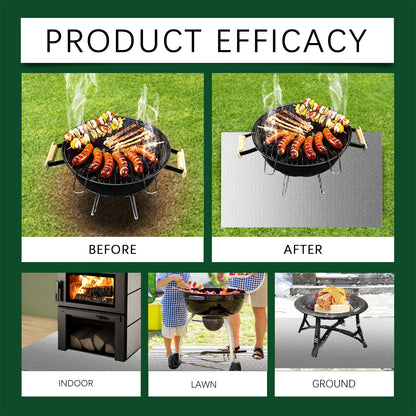 Waterproof Oil‑Proof Fire Pad for Deck, Grass, Indoor Fireplace