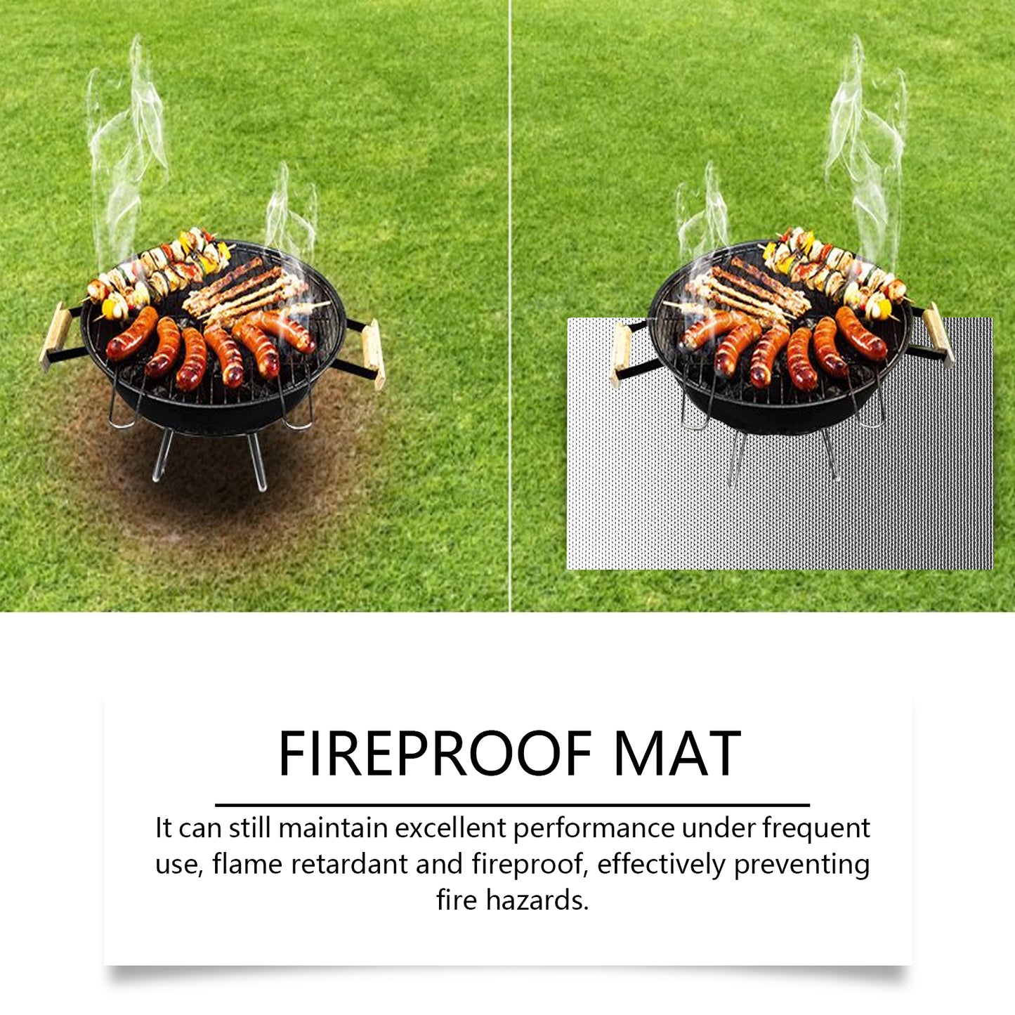 Waterproof Oil‑Proof Fire Pad for Deck, Grass, Indoor Fireplace