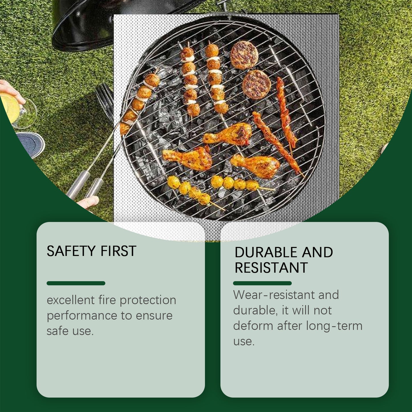 Waterproof Oil‑Proof Fire Pad for Deck, Grass, Indoor Fireplace