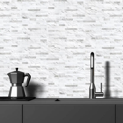 Volakas White Peel and Stick Backsplash Tiles 20 Sheets