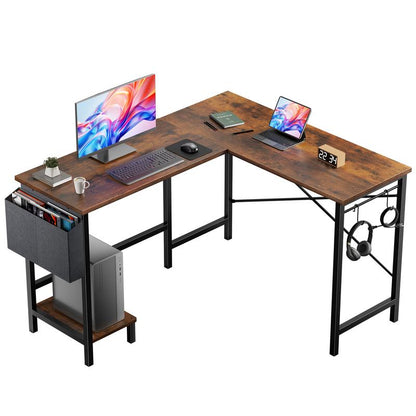 L Shaped Corner Gaming Desk with CPU Stand & Side Bag