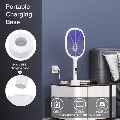 10-LED Rechargeable 2-in-1 Bug Zapper for Indoor & Outdoor Use