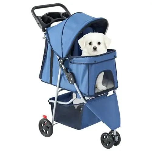 Foldable Pet Stroller for Small Medium Dogs & Cats