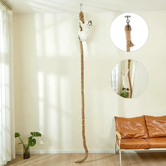 Wall-Mounted 4-6ft Sisal Cat Climbing Rope, Space Saving Wall Cat Scratching Post