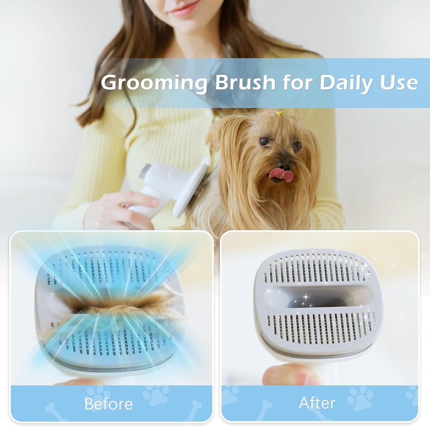 Pet Grooming Vacuum 2.3L, Low Noise Dog Cat Hair Shedding Grooming Kit
