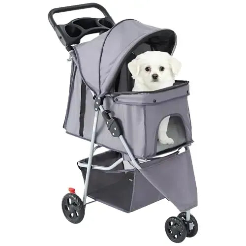 Foldable Pet Stroller for Small Medium Dogs & Cats